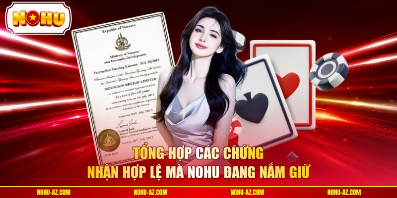 Tổng hợp các chứng nhận hợp lệ mà NOHU đang nắm giữ 